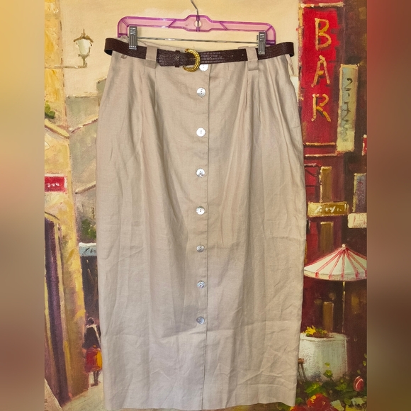 Preston & York Khaki  Midi Skirt - Picture 1 of 5